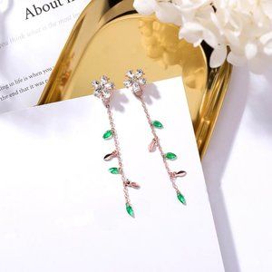 ✨NEW!✨ Crystal Flower & Petal Dangle Earrings!
